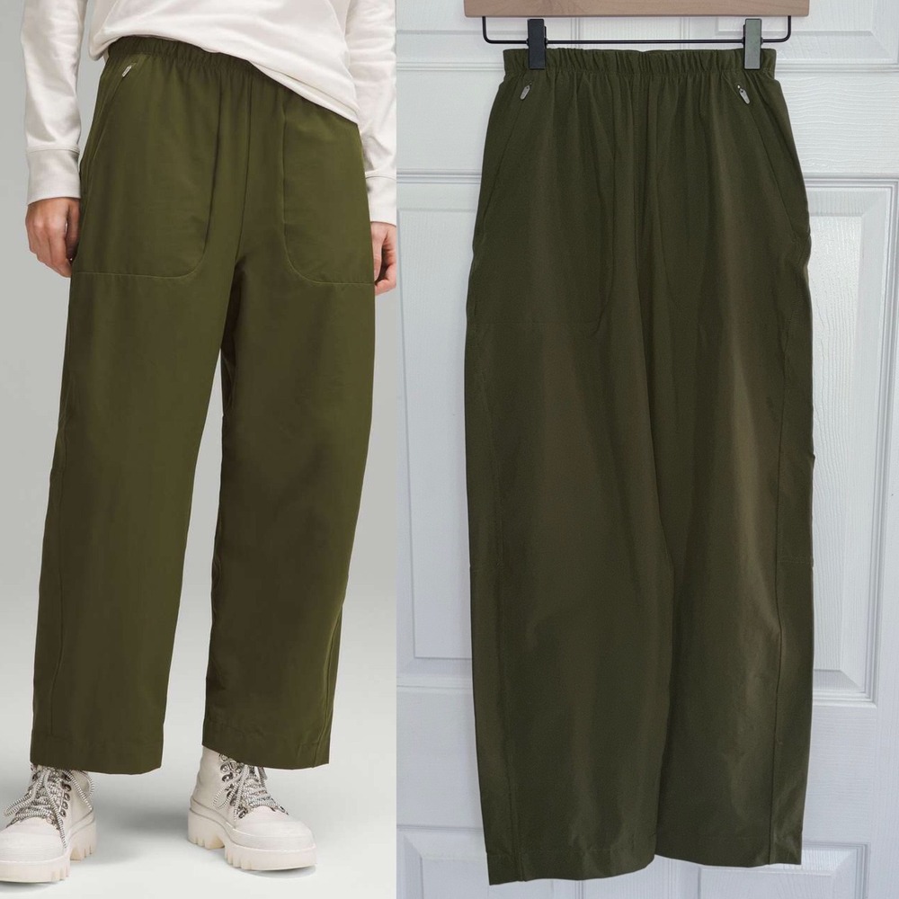 Lululemon Lightweight Mid-Rise Barrel-Leg Cropped Pant Ether Green Sz 0